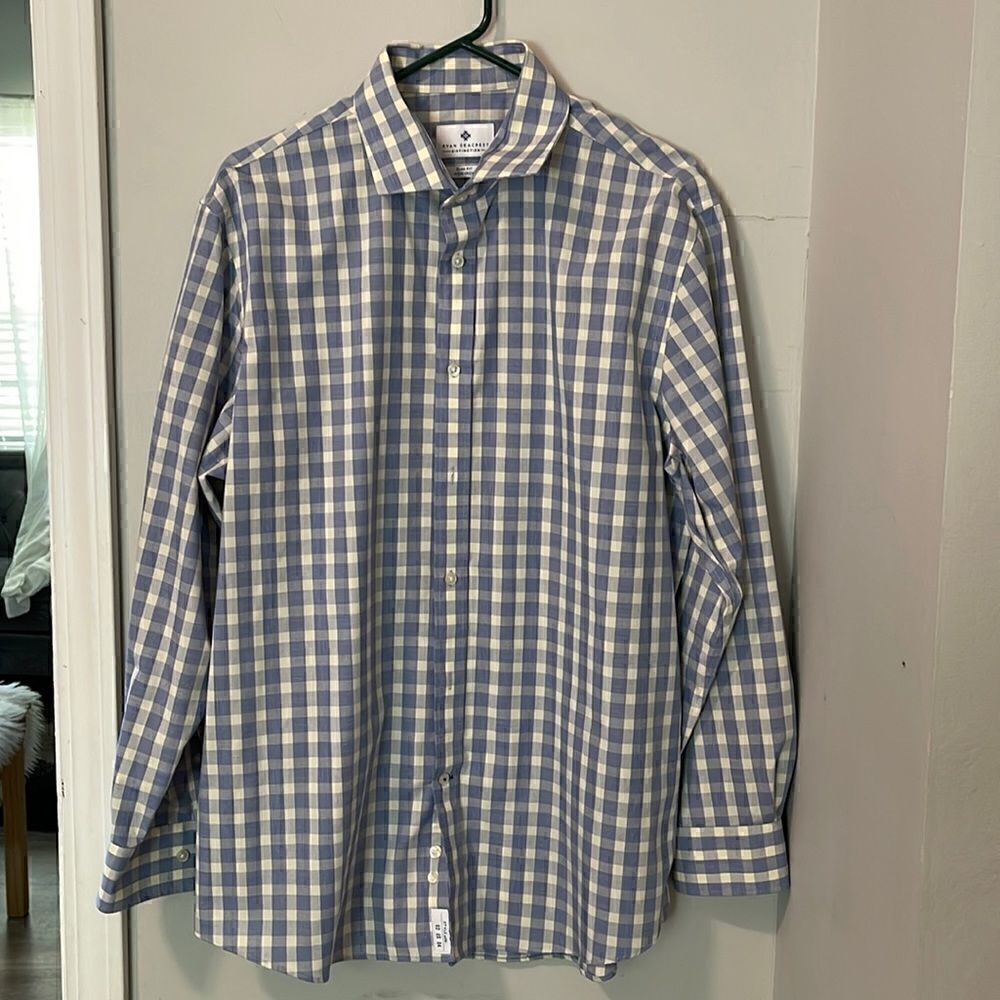 RYAN SEACREST DISTINCTION SLIM FIT NON IRON dress shirt